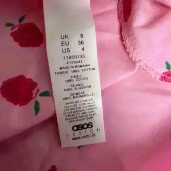 ASOS Design Women's Petites Size 4 Pink Floral Mini Skirt in strawberry - Picture 11 of 11